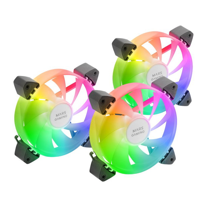 Mars Gaming Kit 3 Ventiladores MF-3A Negro 120mm ARGB Mars Gaming Kit 3 Ventiladores MF-3A Negro 120mm ARGB